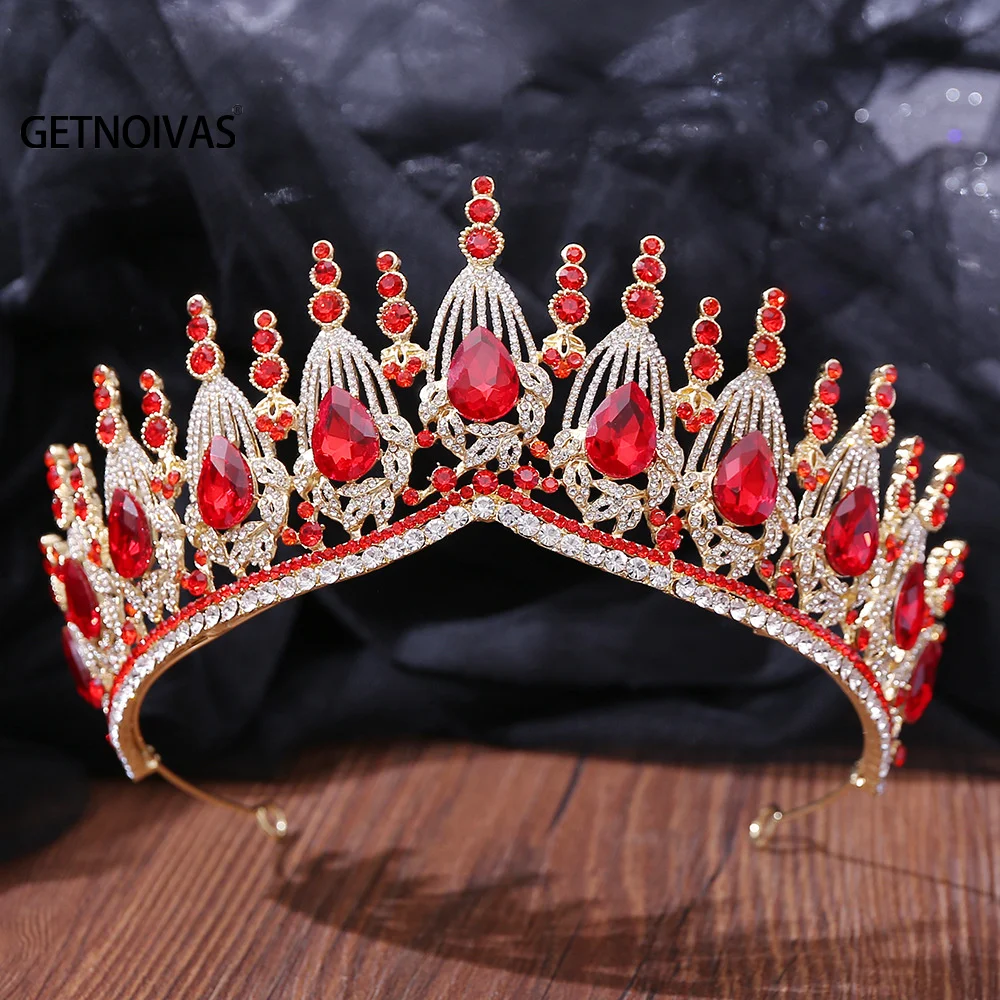

Роскошная корона с кристаллами тиара королева для женщин Красота Конкурс Короны для выпускного вечера Тиара головной убор Свадебная бижут...