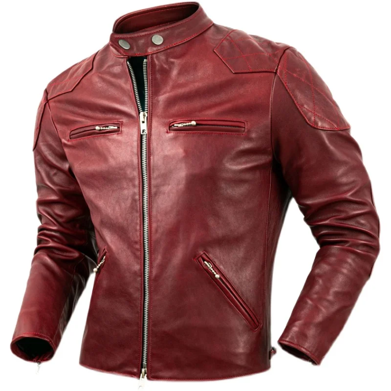 Red Motorcycle Style Spring Men's Jacket Plus Size 5XL Natural Sheepskin Autumn Slim Fit Short Biker Genuine Leather Coats
Red Motorcycle Style Spring Men's Jacket Plus Size 5XL Natural Sheepskin Autumn Slim Fit Short Biker Genuine Leather Coats