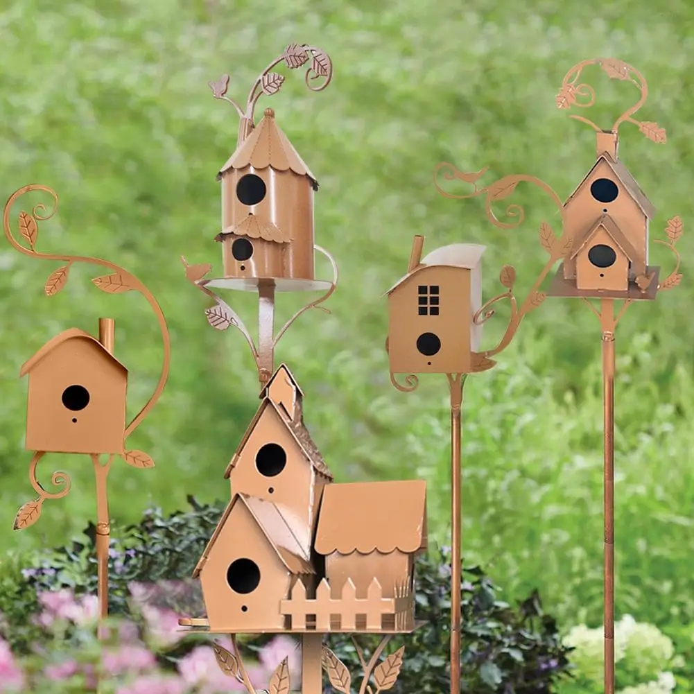 Garden Stake Birdhouse Attractive Bird Exquisite Garden Stakes Metal Art With Rod Metal Birdhouse Feeder Birdhouse Bracket Decor
Garden Stake Birdhouse Attractive Bird Exquisite Garden Stakes Metal Art With Rod Metal Birdhouse Feeder Birdhouse Bracket Decor