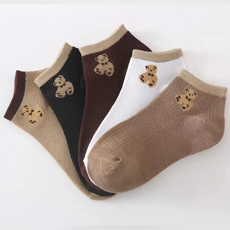 5 Pairs/lot Cartoon Cute Bear Cotton Socks for Women Bear Sport Japanese Kawaii Harajuku Embroidered Winter Spring Girls Socks 
5 Pairs/lot Cartoon Cute Bear Cotton Socks for Women Bear Sport Japanese Kawaii Harajuku Embroidered Winter Spring Girls Socks