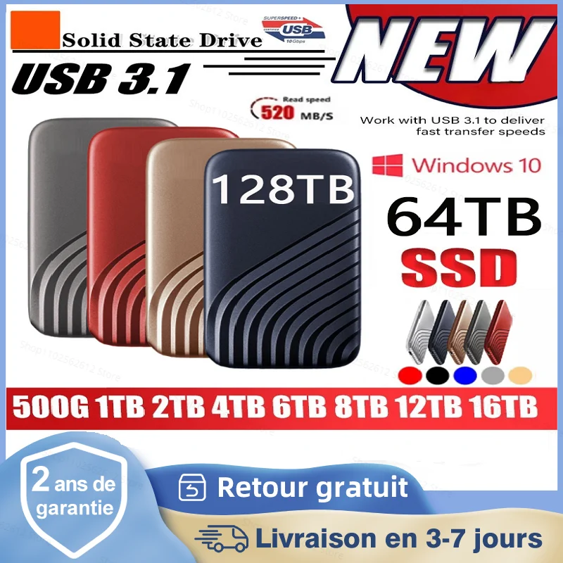 High Speed 500GB 1TB SSD Protable SSD Type-C USB3.1 16TB 8TB External Solid State Drive 2TB 1TB Mobile Hard Drive for Laptop PS4
High Speed 500GB 1TB SSD Protable SSD Type-C USB3.1 16TB 8TB External Solid State Drive 2TB 1TB Mobile Hard Drive for Laptop PS4