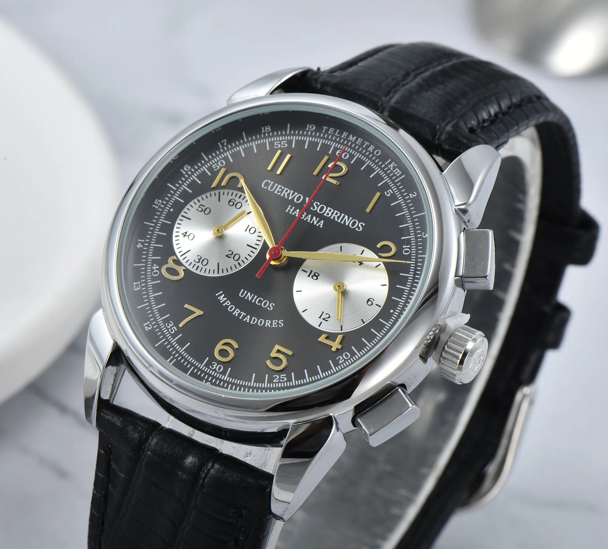 Cuervo y Sobrinos Watch Multifunctional Luxury Date Men's Watch Fashion Classic Top Leather Strap Waterproof Quartz Sports Watch
Cuervo y Sobrinos Watch Multifunctional Luxury Date Men's Watch Fashion Classic Top Leather Strap Waterproof Quartz Sports Watch