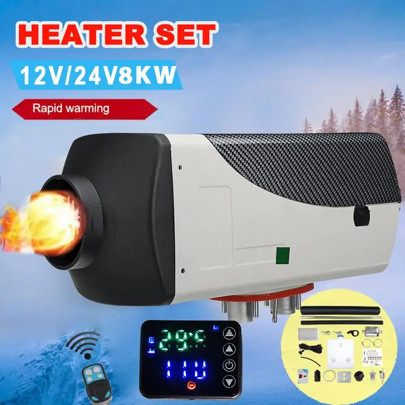 

Car Diesel Heater 8KW Air Heater Muffler Diesel Heater 9L Tank Diesel Parking Heaters With Lcd Monitor For Boats Bus RV Vehicle