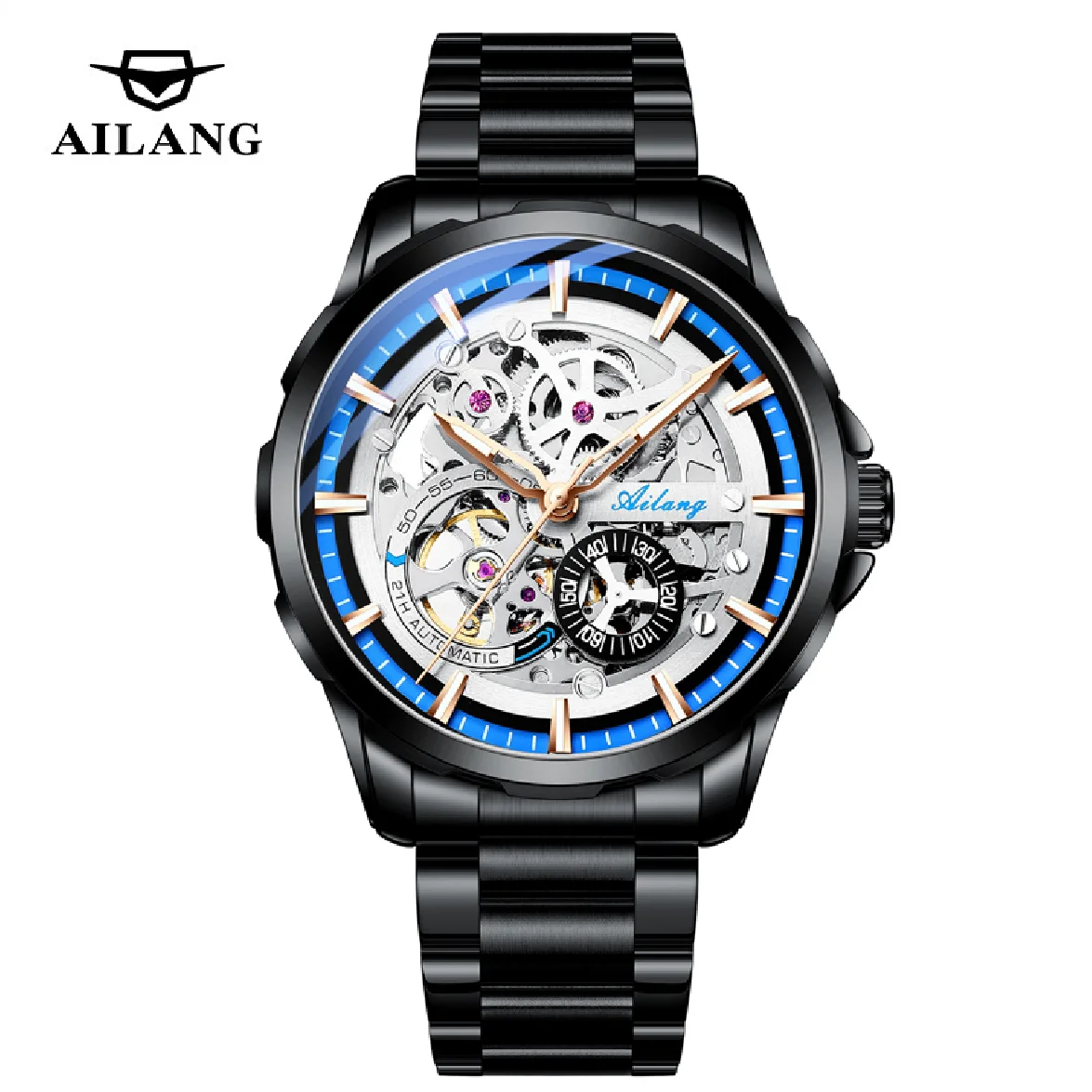 AILANG 2023 Fashion New Men Watch Black Steel Strap Waterproof Hollow Mechanical Watch Automatic Relogio Masculino Clock 8650
AILANG 2023 Fashion New Men Watch Black Steel Strap Waterproof Hollow Mechanical Watch Automatic Relogio Masculino Clock 8650