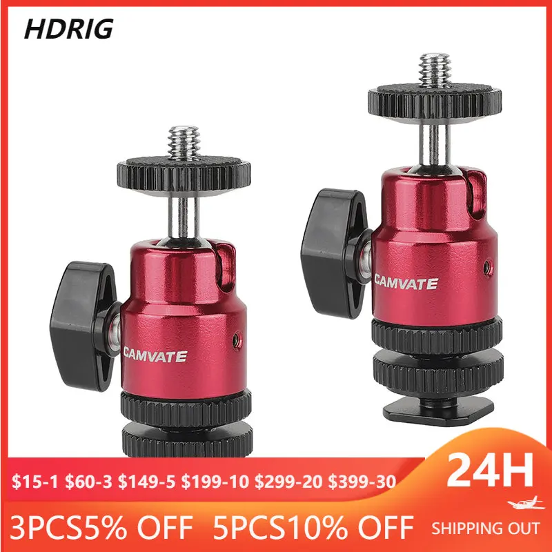 HDRIG Mini Ball Head With Shoe Mount Adapter (2-Pack) Camera Accessories for Mobile Phone Smartphone Aluminum Alloy for Selfie
HDRIG Mini Ball Head With Shoe Mount Adapter (2-Pack) Camera Accessories for Mobile Phone Smartphone Aluminum Alloy for Selfie