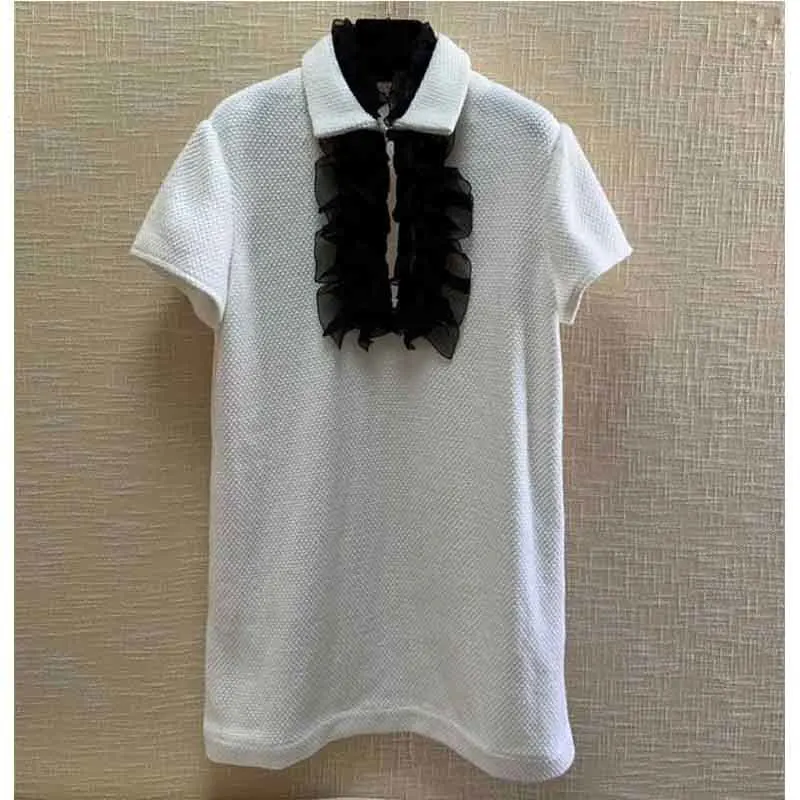 22 Summer White Knit Dress Women Designer Peter Pan Wooden Ear Collar Short Sleeve Polo Dress High Quality Elegant Mini Dresses
22 Summer White Knit Dress Women Designer Peter Pan Wooden Ear Collar Short Sleeve Polo Dress High Quality Elegant Mini Dresses