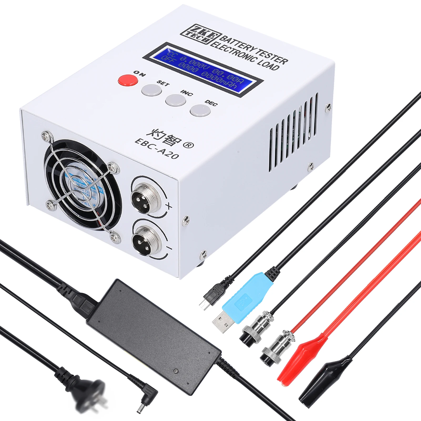 EBC-A20 Battery Capacity Tester 30V 20A 85W Lithium Lead-acid Battery Tester 5A Recharge 20A Discharge Support Software Control
EBC-A20 Battery Capacity Tester 30V 20A 85W Lithium Lead-acid Battery Tester 5A Recharge 20A Discharge Support Software Control