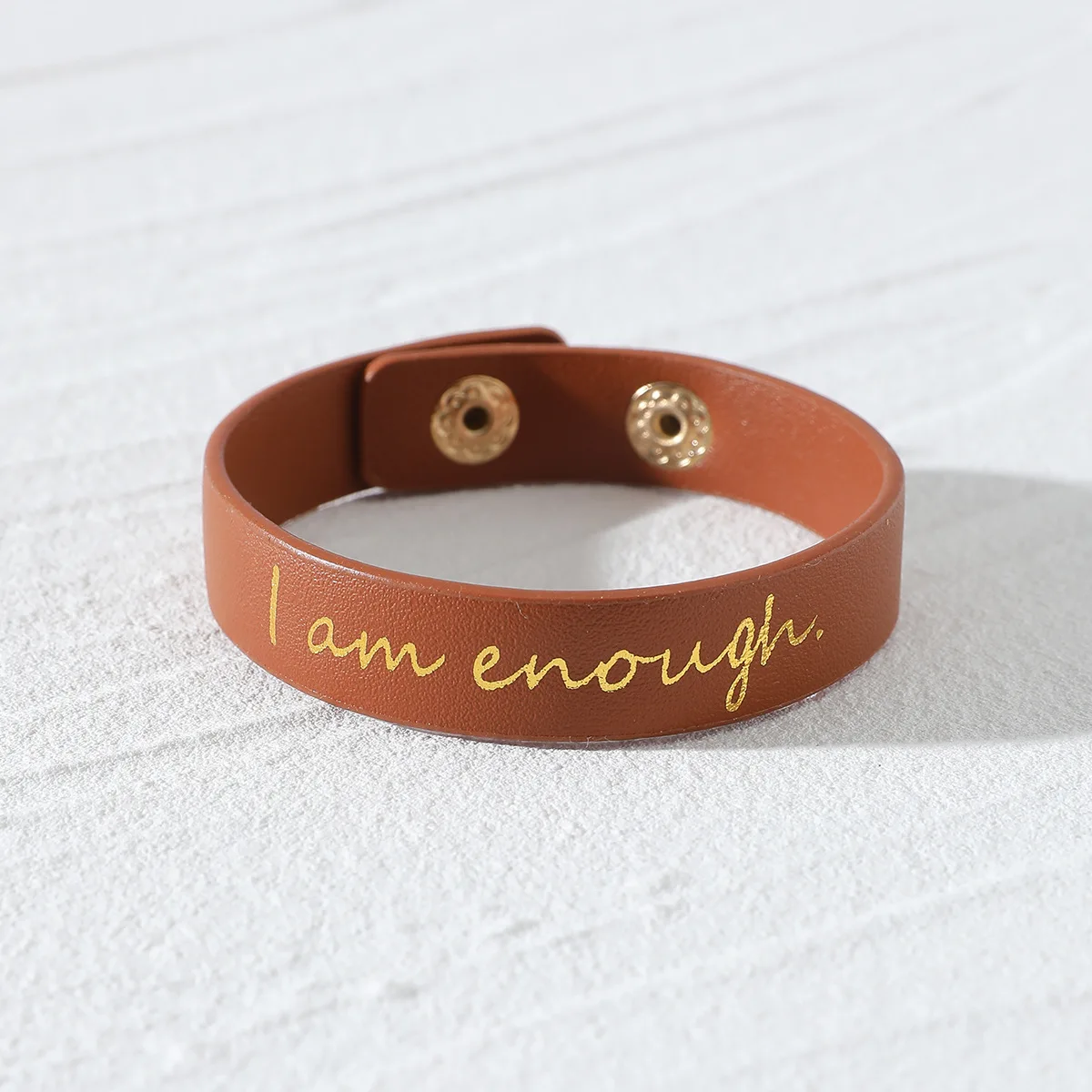 Popular Fashion Women's PU Leather Bracelet With Word I am enough Cuff Imitation Leather Bangle
Popular Fashion Women's PU Leather Bracelet With Word I am enough Cuff Imitation Leather Bangle