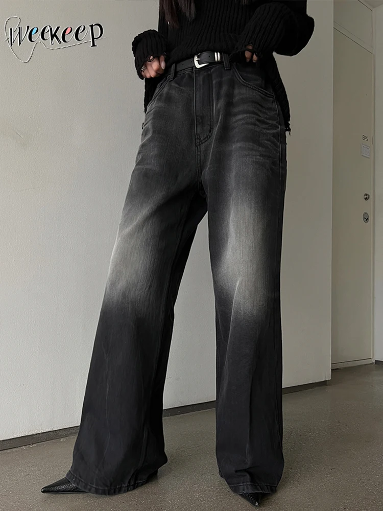 Weekeep Black Wide Leg Jeans Vintage Baggy Denim Cargo Pants Korean Fashion Tie Dye Mom Jeans Women Streetwear y2k Basic Capris
Weekeep Black Wide Leg Jeans Vintage Baggy Denim Cargo Pants Korean Fashion Tie Dye Mom Jeans Women Streetwear y2k Basic Capris