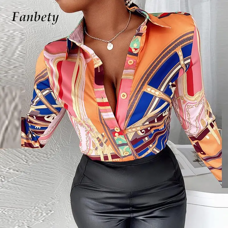 Commute Office Lady Lapel Single-Breasted Shirts Blouse Spring Retro Pattern Printing Long Sleeve Tops Women Casual Chic Blusas
Commute Office Lady Lapel Single-Breasted Shirts Blouse Spring Retro Pattern Printing Long Sleeve Tops Women Casual Chic Blusas
