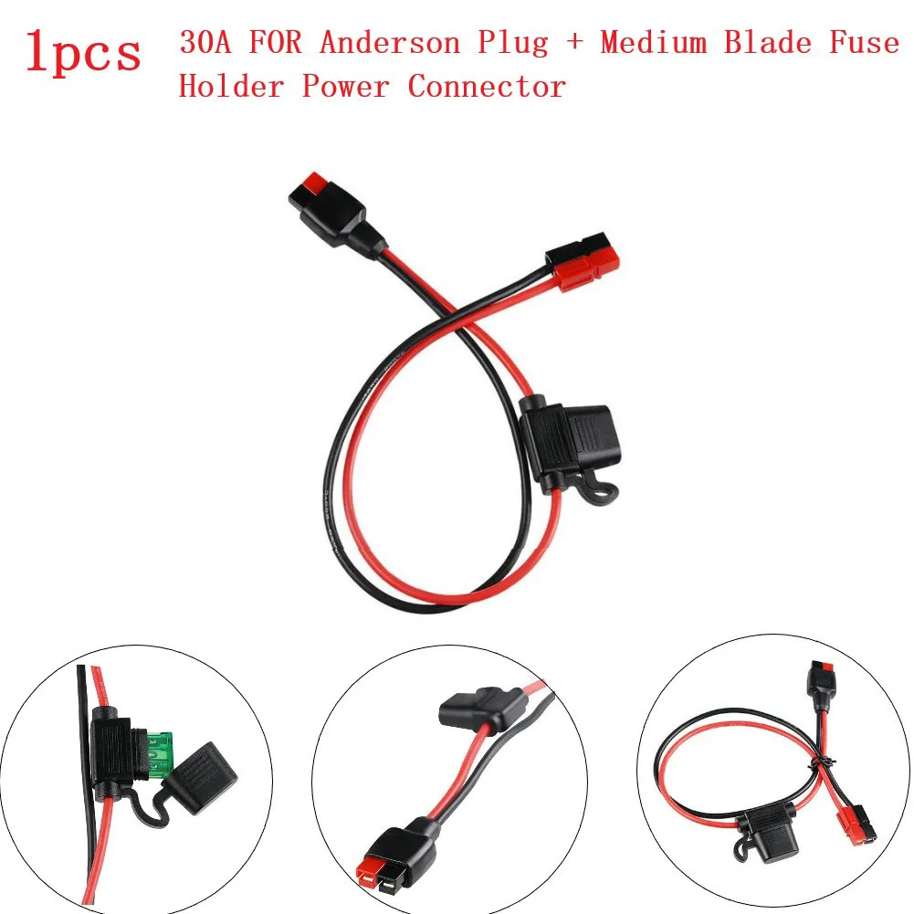 30A For Anderson Plug Wiring Medium Blade Fuse Holder Power Harness Rectangle 14AWG 30CM Electrical Engineering Tool Cable
30A For Anderson Plug Wiring Medium Blade Fuse Holder Power Harness Rectangle 14AWG 30CM Electrical Engineering Tool Cable