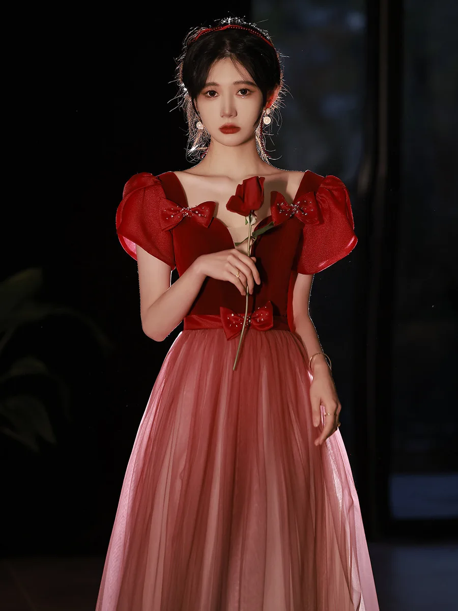 Sexy Deep V-Neck Burgundy Engagement Dress Elegant Bow High Waist Backless A-Line Formal Party Gowns Vestidos De Fiesta
Sexy Deep V-Neck Burgundy Engagement Dress Elegant Bow High Waist Backless A-Line Formal Party Gowns Vestidos De Fiesta