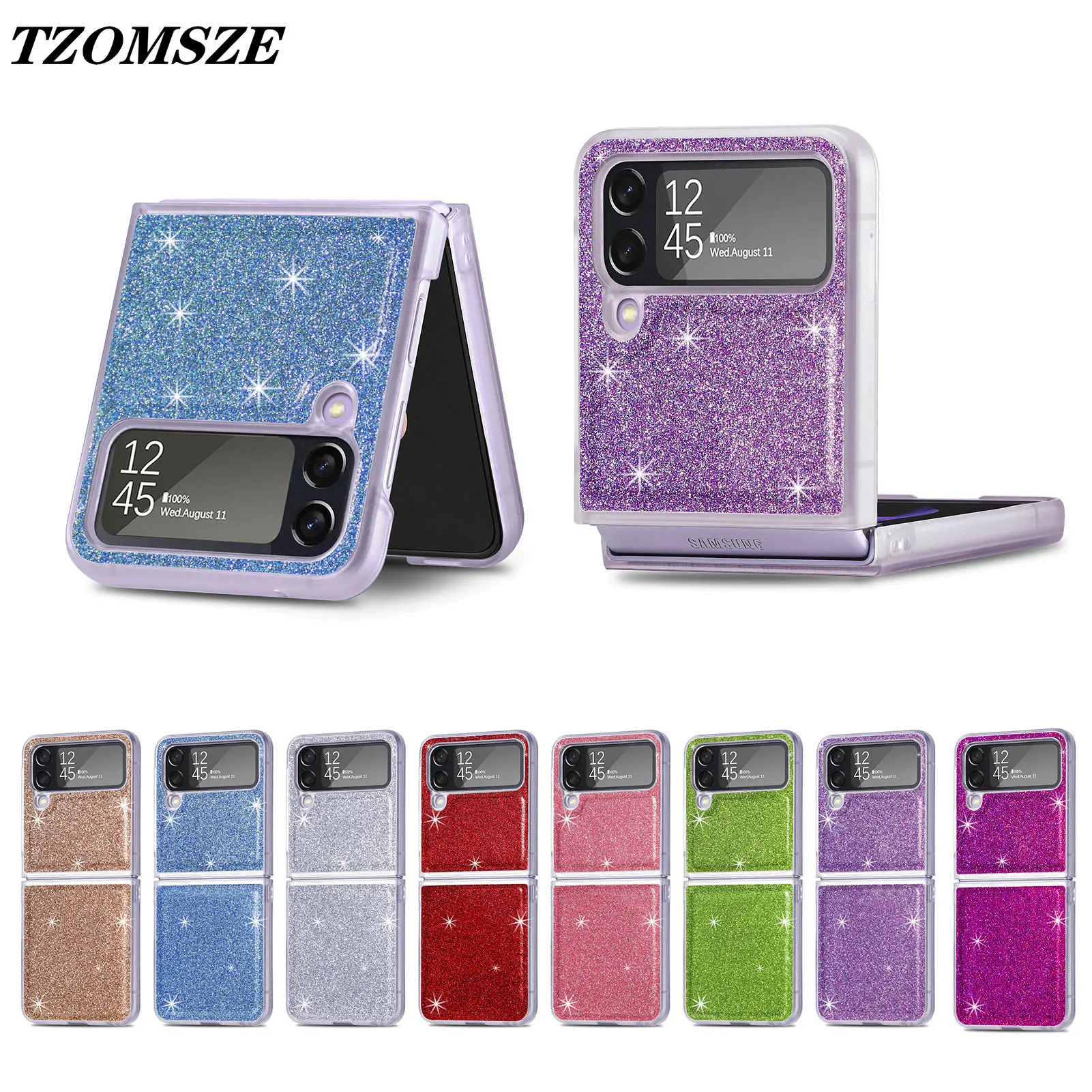 Fashion Glitter Leather Protect Phone Case for Samsung Galaxy Z Flip 4 Coque Shockproof Slim Fit Back Cover for Galaxy Z Flip4
Fashion Glitter Leather Protect Phone Case for Samsung Galaxy Z Flip 4 Coque Shockproof Slim Fit Back Cover for Galaxy Z Flip4