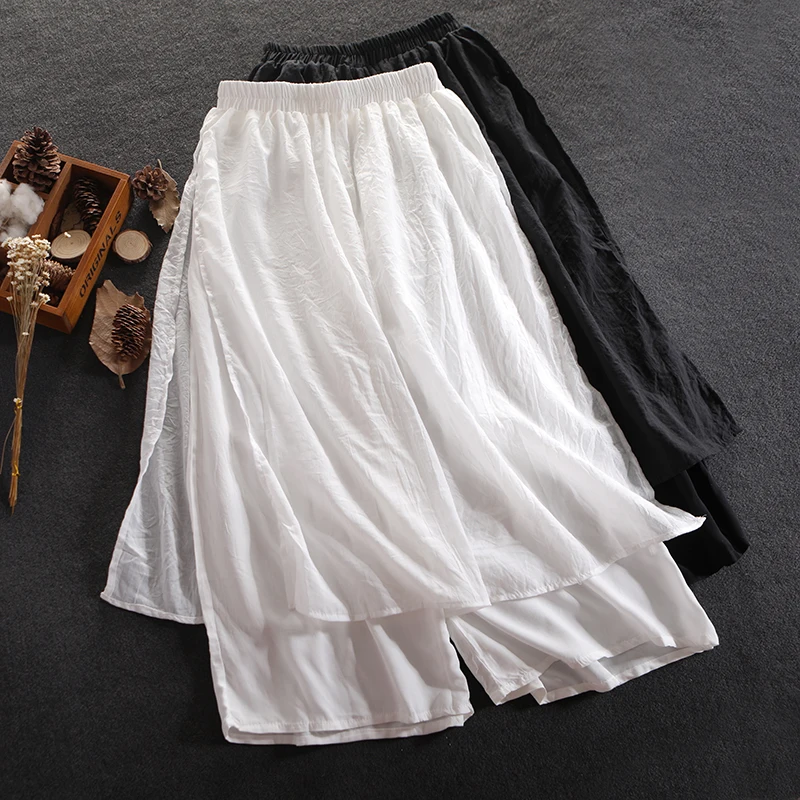 Summer Literature and Art Double Layer Irregular Women's Versatile Loose Natural Wrinkle Silk Hemp Seven Part Wide Leg Pants
Summer Literature and Art Double Layer Irregular Women's Versatile Loose Natural Wrinkle Silk Hemp Seven Part Wide Leg Pants