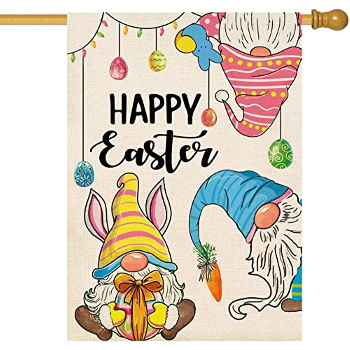 Easter Gnome House Flag Happy Holidays Double Sided Colorful Easter Eggs Flag Spring Summer Farmhouse Seasonal Outdoor Flag
Easter Gnome House Flag Happy Holidays Double Sided Colorful Easter Eggs Flag Spring Summer Farmhouse Seasonal Outdoor Flag