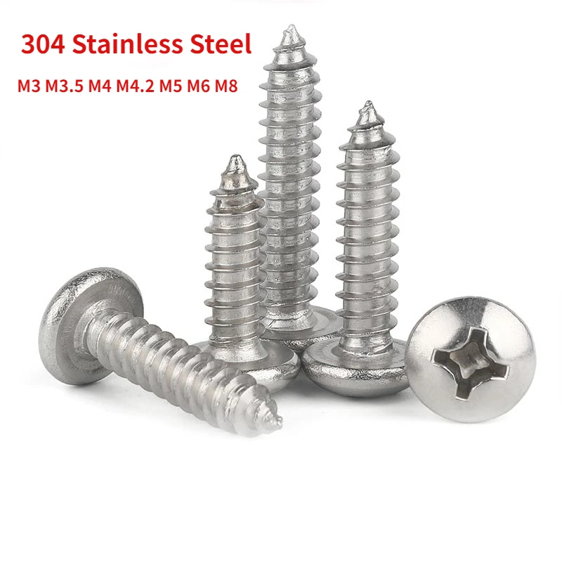 M3 M3.5 M4 M4.2 M5 M6 M8 A2 304 Stainless Steel Round Head Self-Tapping Screw Pan Head Cross Wood Screw Head Self-Tapping Screw
M3 M3.5 M4 M4.2 M5 M6 M8 A2 304 Stainless Steel Round Head Self-Tapping Screw Pan Head Cross Wood Screw Head Self-Tapping Screw