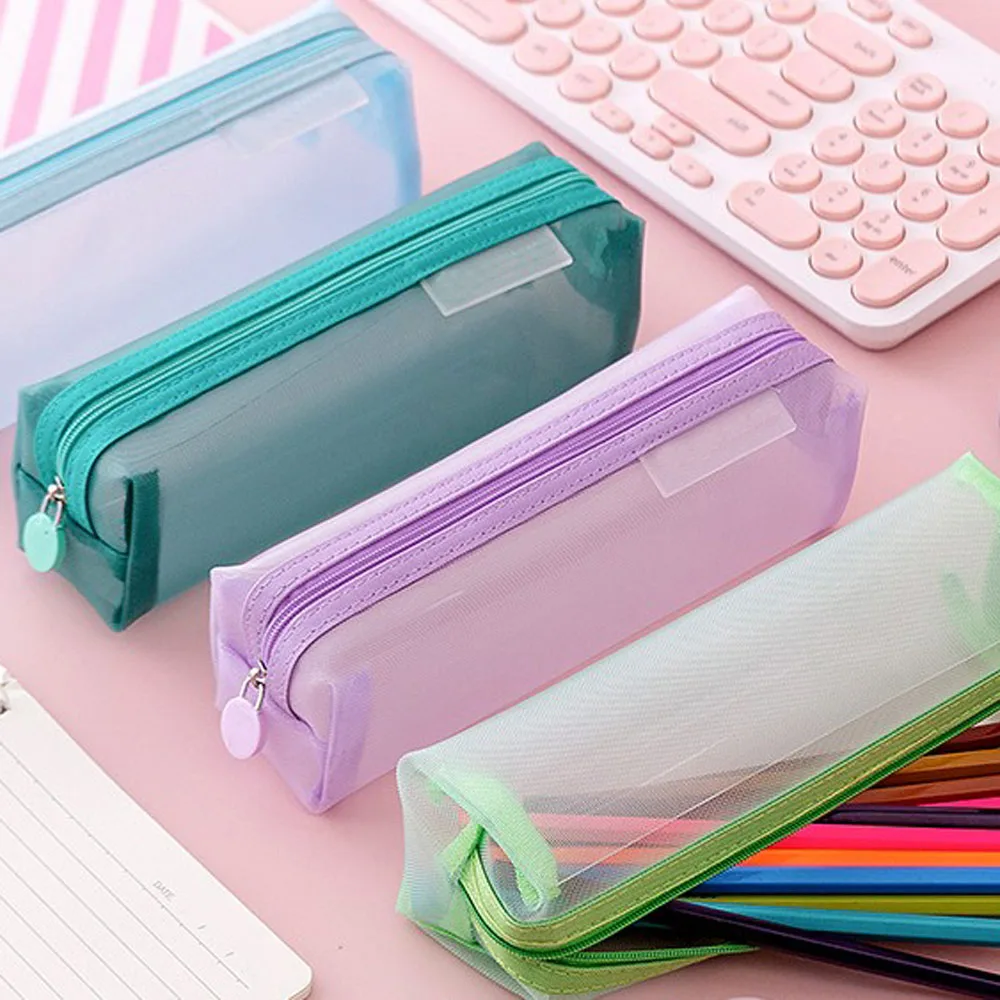 2 Pcs Transparent Stationery Pencil Bag Student Examination Nylon Mesh Pen Case Large Capacity Pouch School Supplies 
2 Pcs Transparent Stationery Pencil Bag Student Examination Nylon Mesh Pen Case Large Capacity Pouch School Supplies