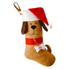 Chrismas Gift Christmas Dog Bone Stocking Candy Goodie Bags Present Storage Socks