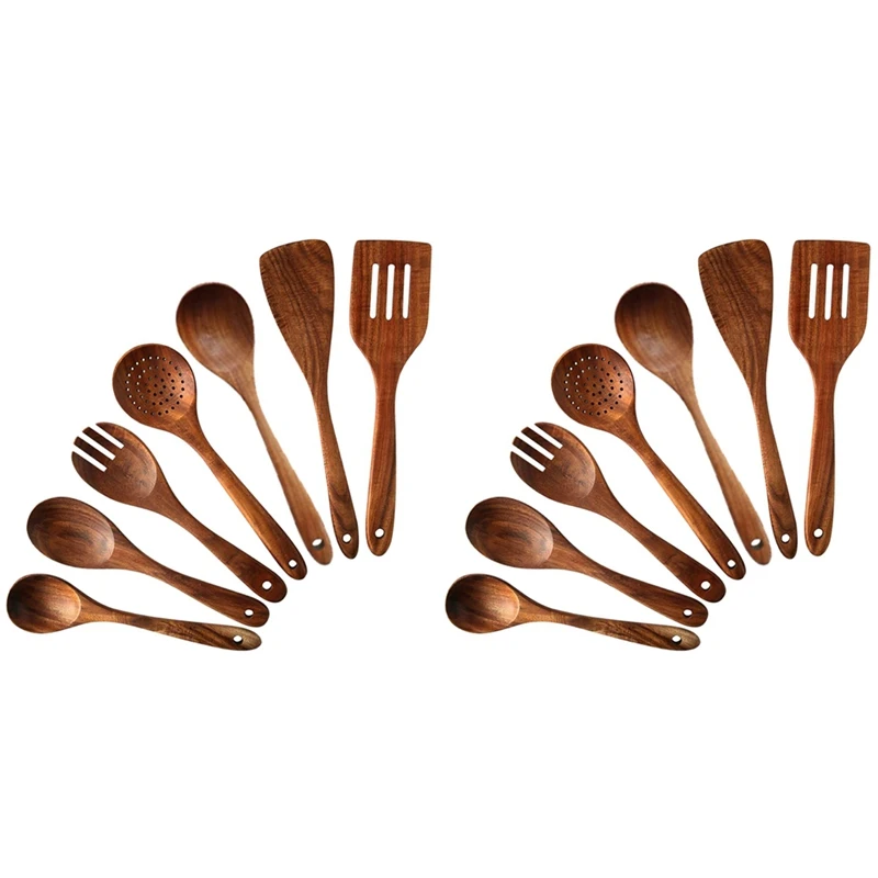 14 PCS Teak Wooden Kitchen Cooking Utensils, Non-Stick Spoons And Spatula Cookware For Home And Kitchen
14 PCS Teak Wooden Kitchen Cooking Utensils, Non-Stick Spoons And Spatula Cookware For Home And Kitchen