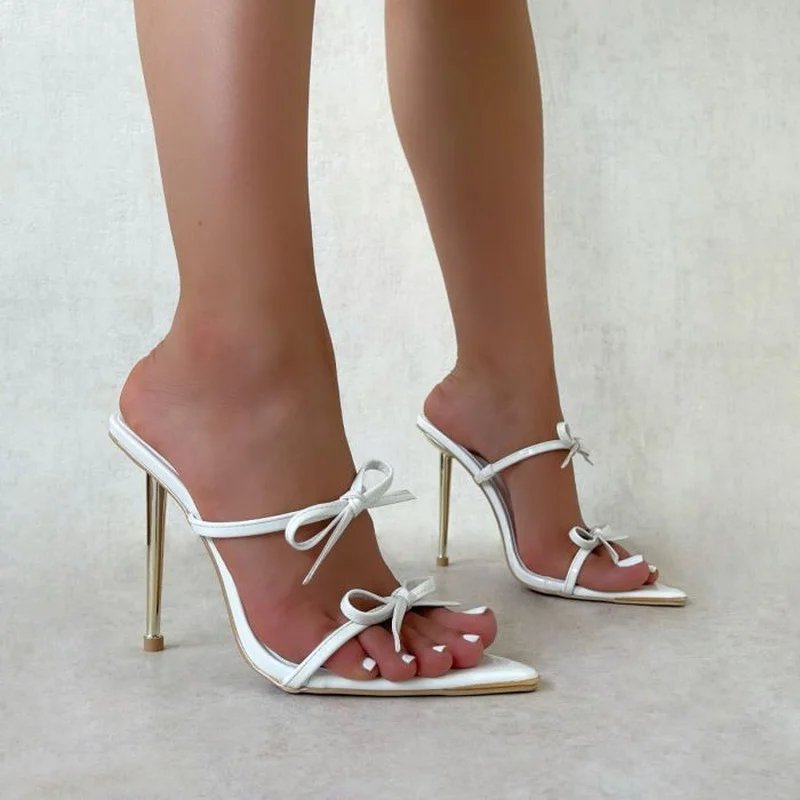 High Heels Sandals Women's Shoes New Pointed Tip Bow Fashion Design Flip Flops Slippers Dress Party Wedding Shoes Plus Size 42
High Heels Sandals Women's Shoes New Pointed Tip Bow Fashion Design Flip Flops Slippers Dress Party Wedding Shoes Plus Size 42