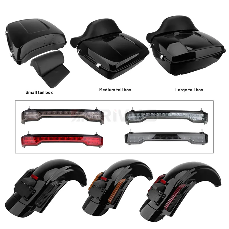 

For Harley Touring Street Glide 2014-2020 Moto Tour Pack Pak Luggage Rear Tail Box Backrest Pad LED Tail Light CVO Fender System