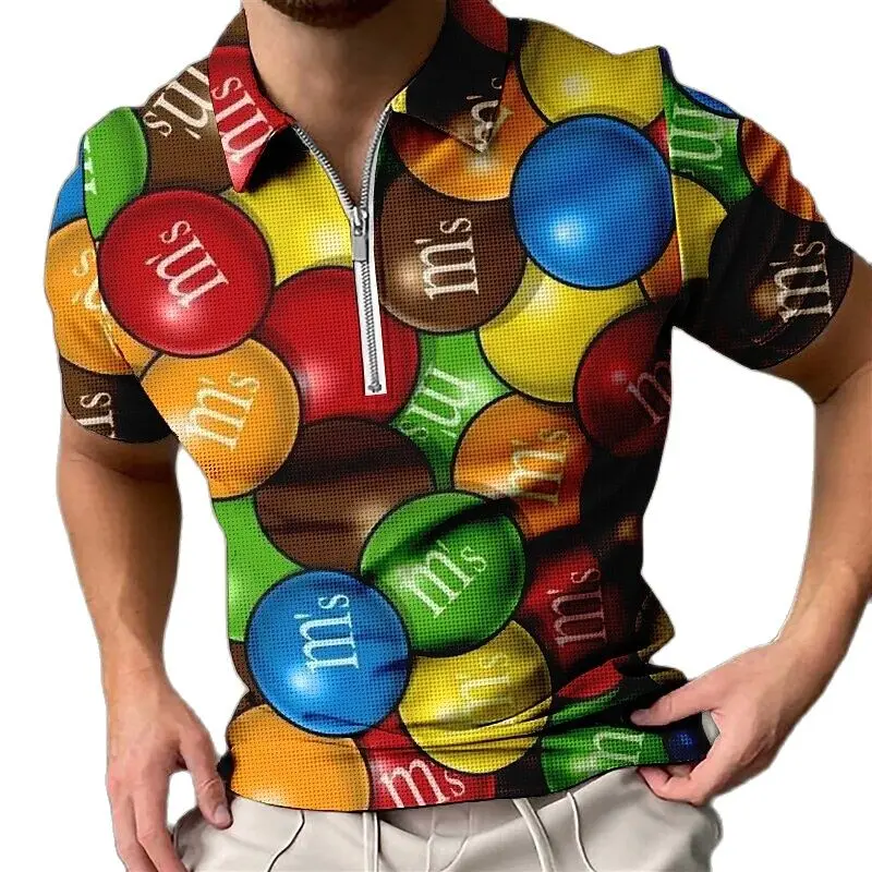 Casual Men'S Candy Print Polo Shirt Men Tops T-Shirt Clothing Summer 5xl Oversized Quick Drying New Alphabet Zip Polo Blouse
Casual Men'S Candy Print Polo Shirt Men Tops T-Shirt Clothing Summer 5xl Oversized Quick Drying New Alphabet Zip Polo Blouse