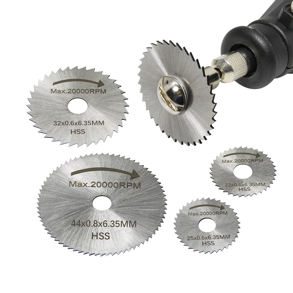 6pcs 3.2mm/6mm Mini Circular Saw Blade Set HSS Cutting Disc Rotary Tool Accessories for Dremel Compatible Wood Plastic Aluminum
6pcs 3.2mm/6mm Mini Circular Saw Blade Set HSS Cutting Disc Rotary Tool Accessories for Dremel Compatible Wood Plastic Aluminum