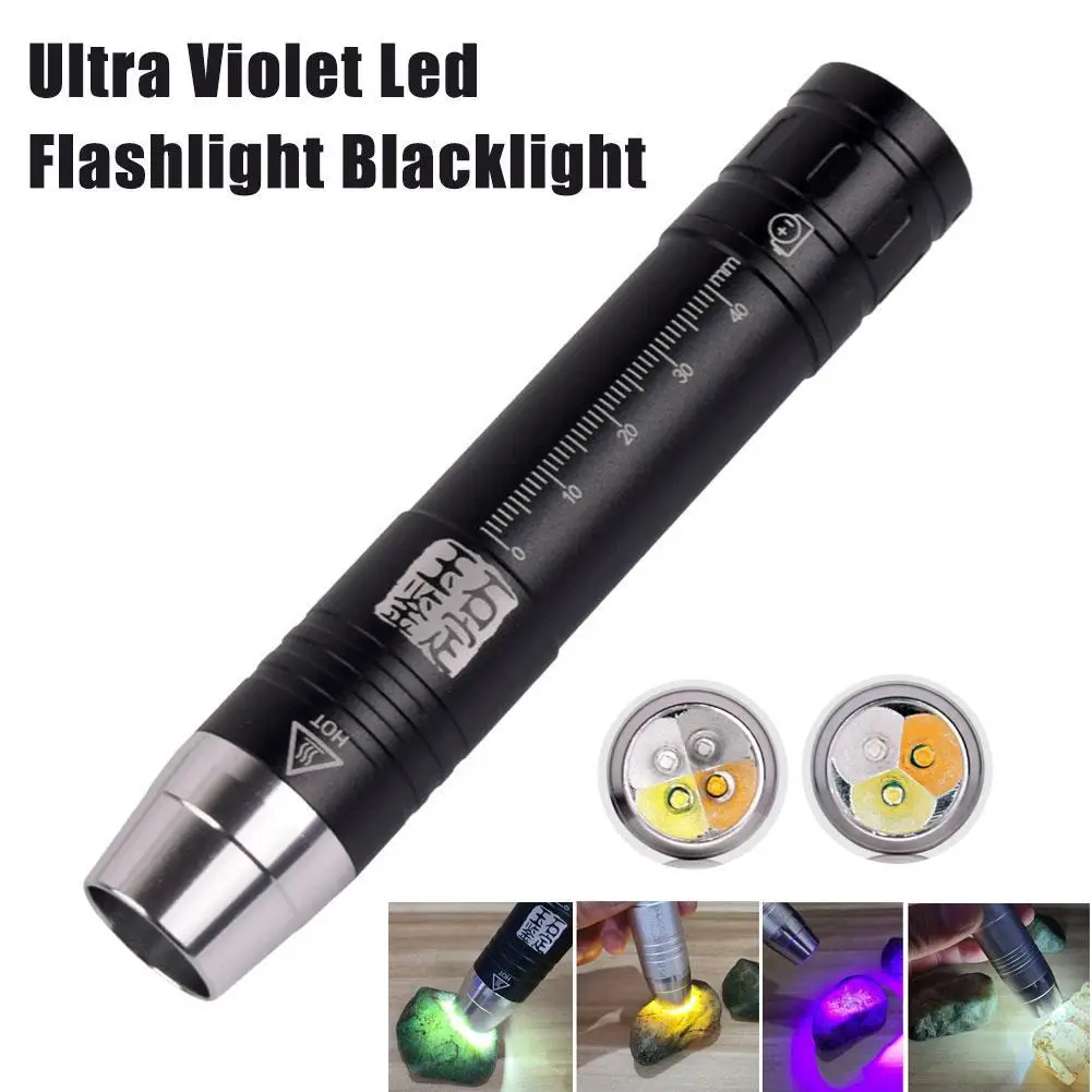 New Ultra Violet LED Flashlight 4 Light UV 395/365 NM Inspection Lamp Torch Jade Inspection Ultraviolet UV Light For Gems
New Ultra Violet LED Flashlight 4 Light UV 395/365 NM Inspection Lamp Torch Jade Inspection Ultraviolet UV Light For Gems