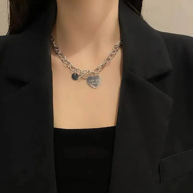 Harajuku Fine Heart Necklace For Women Punk Stainless Steel Chain Hip Hop Fashion Simple Chokers Statement Goth Jewelry Collar
Harajuku Fine Heart Necklace For Women Punk Stainless Steel Chain Hip Hop Fashion Simple Chokers Statement Goth Jewelry Collar
