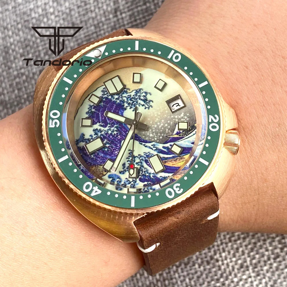 Тандорио 200 м реальный CUSN8 Бронзовый PT5000 NH35A 44 мм автоматические мужские часы для дайвинга Kanagawa/синий/черный циферблат автомобильное фотосте...
Тандорио 200 м реальный CUSN8 Бронзовый PT5000 NH35A 44 мм автоматические мужские часы для дайвинга Kanagawa/синий/черный циферблат автомобильное фотосте...