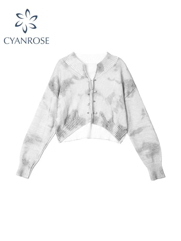 Korean Style Long Sleeve Cardigan Harajuku Short Woman Tie Dye Print Sweaters Pins Knitted Loose Casual Fashion Autumn 2022 New
Korean Style Long Sleeve Cardigan Harajuku Short Woman Tie Dye Print Sweaters Pins Knitted Loose Casual Fashion Autumn 2022 New