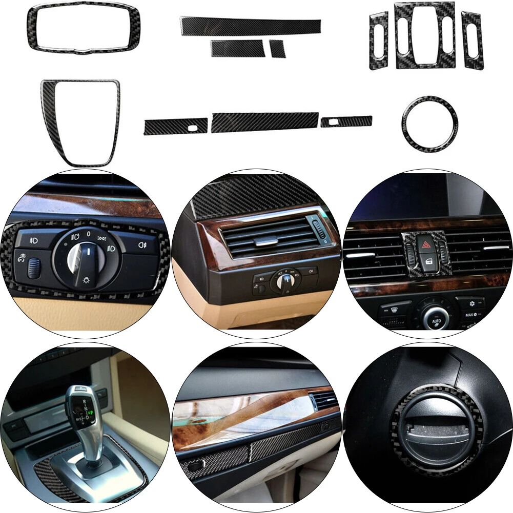 12Pcs Carbon Fiber Interior Decorative Cover Trims Fits For BMW 5 Series E60 2004-2010 Automobiles Interior Accessories
12Pcs Carbon Fiber Interior Decorative Cover Trims Fits For BMW 5 Series E60 2004-2010 Automobiles Interior Accessories