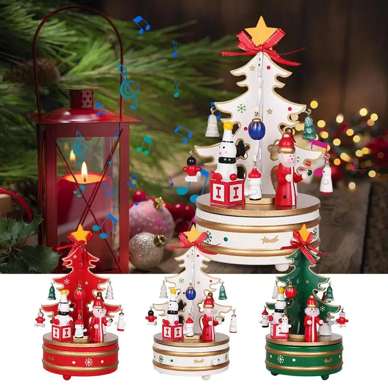 Christmas Music Box Wooden Rotating Merry Xmas Tree Figurine Tabletop Creative Tree Music Box For Kids Gift Home Decoration
Christmas Music Box Wooden Rotating Merry Xmas Tree Figurine Tabletop Creative Tree Music Box For Kids Gift Home Decoration