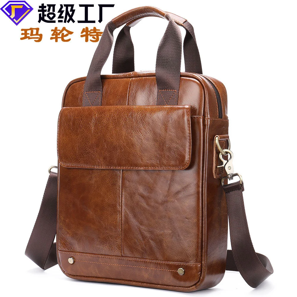 Maroon top leather men's bag leisure vertical hand solid color shoulder messenger
Maroon top leather men's bag leisure vertical hand solid color shoulder messenger