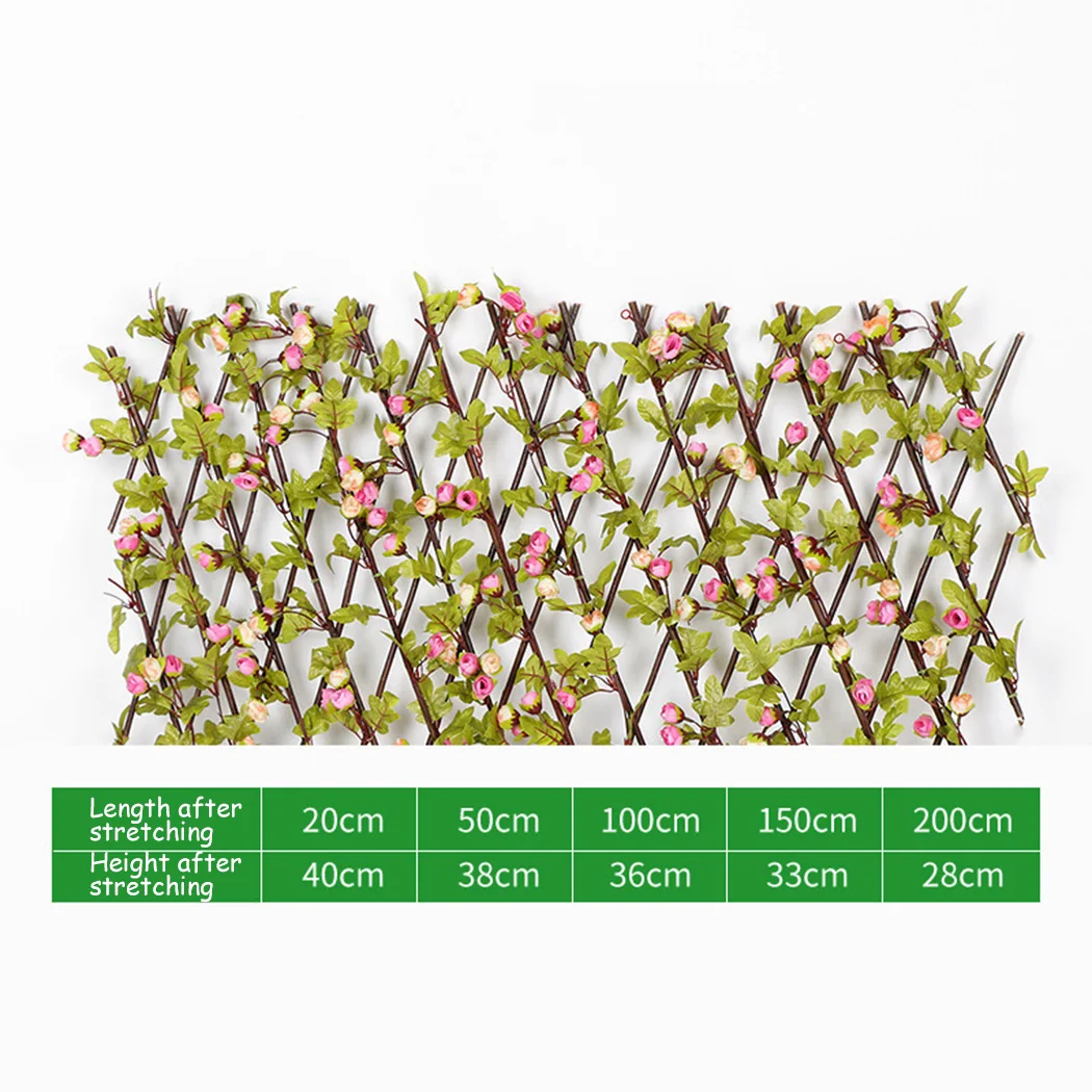 Adjustable Retractable Fence Garden Fence Willow Wooden Hedge With Artificial Flower Leaves Garden Decor Protected Privacy Wall
Adjustable Retractable Fence Garden Fence Willow Wooden Hedge With Artificial Flower Leaves Garden Decor Protected Privacy Wall