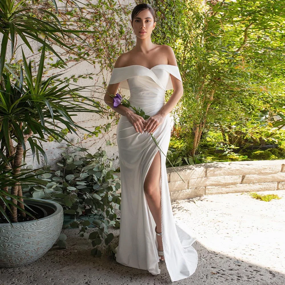 Elegant Mermaid Wedding Dress For 2023 Simple Off The Shoulder Robe De Mariage With Slit Pleated Bridal Dress Wedding Gown
Elegant Mermaid Wedding Dress For 2023 Simple Off The Shoulder Robe De Mariage With Slit Pleated Bridal Dress Wedding Gown