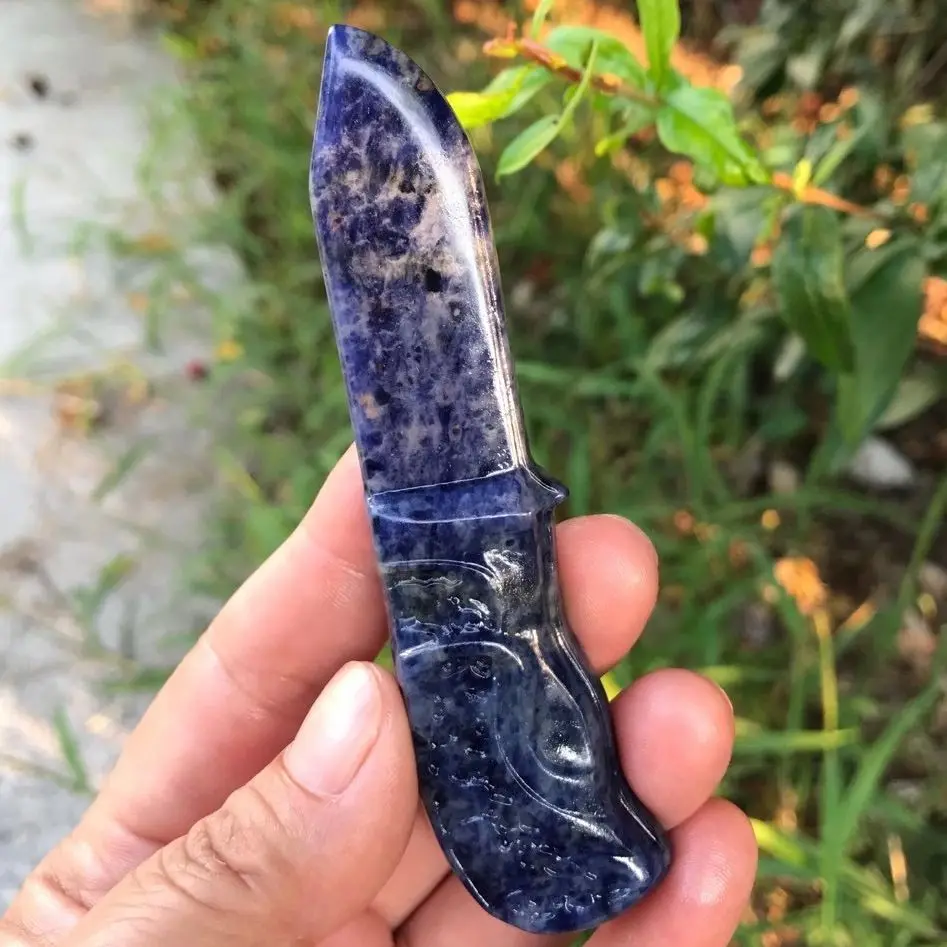 1PC Natural Blue Veins Stone Crystals Carved Knife Figurine Decoration Energy Mineral Gemstone Crafts Gift
1PC Natural Blue Veins Stone Crystals Carved Knife Figurine Decoration Energy Mineral Gemstone Crafts Gift