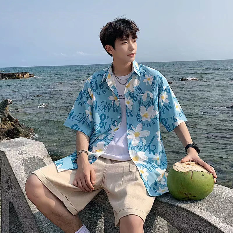 2023 Summer Men's Loose Printed Short Sleeve Shirt Set Korean Youth Fashion Casual Beach Shirt
2023 Summer Men's Loose Printed Short Sleeve Shirt Set Korean Youth Fashion Casual Beach Shirt
