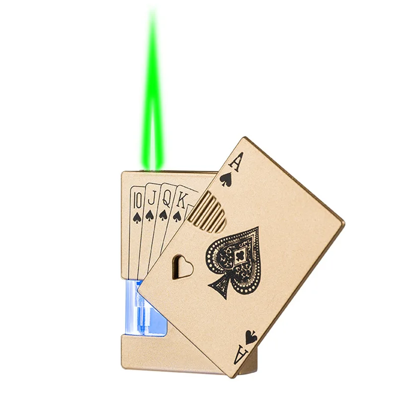Poker Lighter Spades A Transparent Gas Window Green Flame Torch Lighter Cigarette Windproof Butane Lighter Free Shipping
Poker Lighter Spades A Transparent Gas Window Green Flame Torch Lighter Cigarette Windproof Butane Lighter Free Shipping