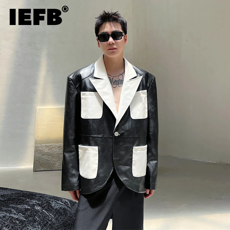IEFB Leather Jackets Trend Mne's Niche Design Contrast Color Spliced PU Outerwear Multi Pocket Streetwear 2023 New Tops 9C2126
IEFB Leather Jackets Trend Mne's Niche Design Contrast Color Spliced PU Outerwear Multi Pocket Streetwear 2023 New Tops 9C2126