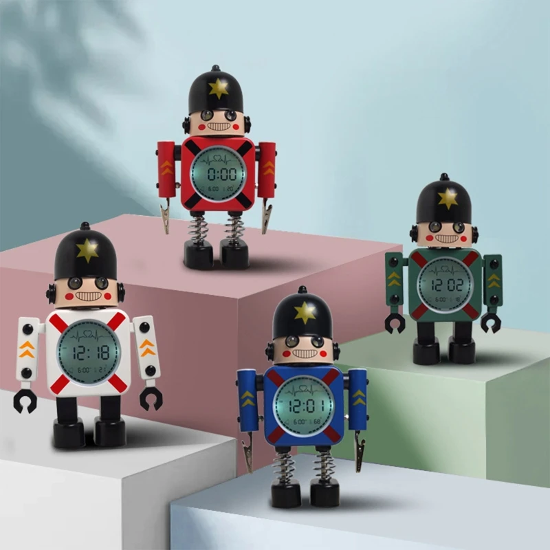 Cartoon Robot Alarm Clock Metal Wake-up Clocks with Flashing Eye Lights Desktop Ornament Children Christmas Gift
Cartoon Robot Alarm Clock Metal Wake-up Clocks with Flashing Eye Lights Desktop Ornament Children Christmas Gift