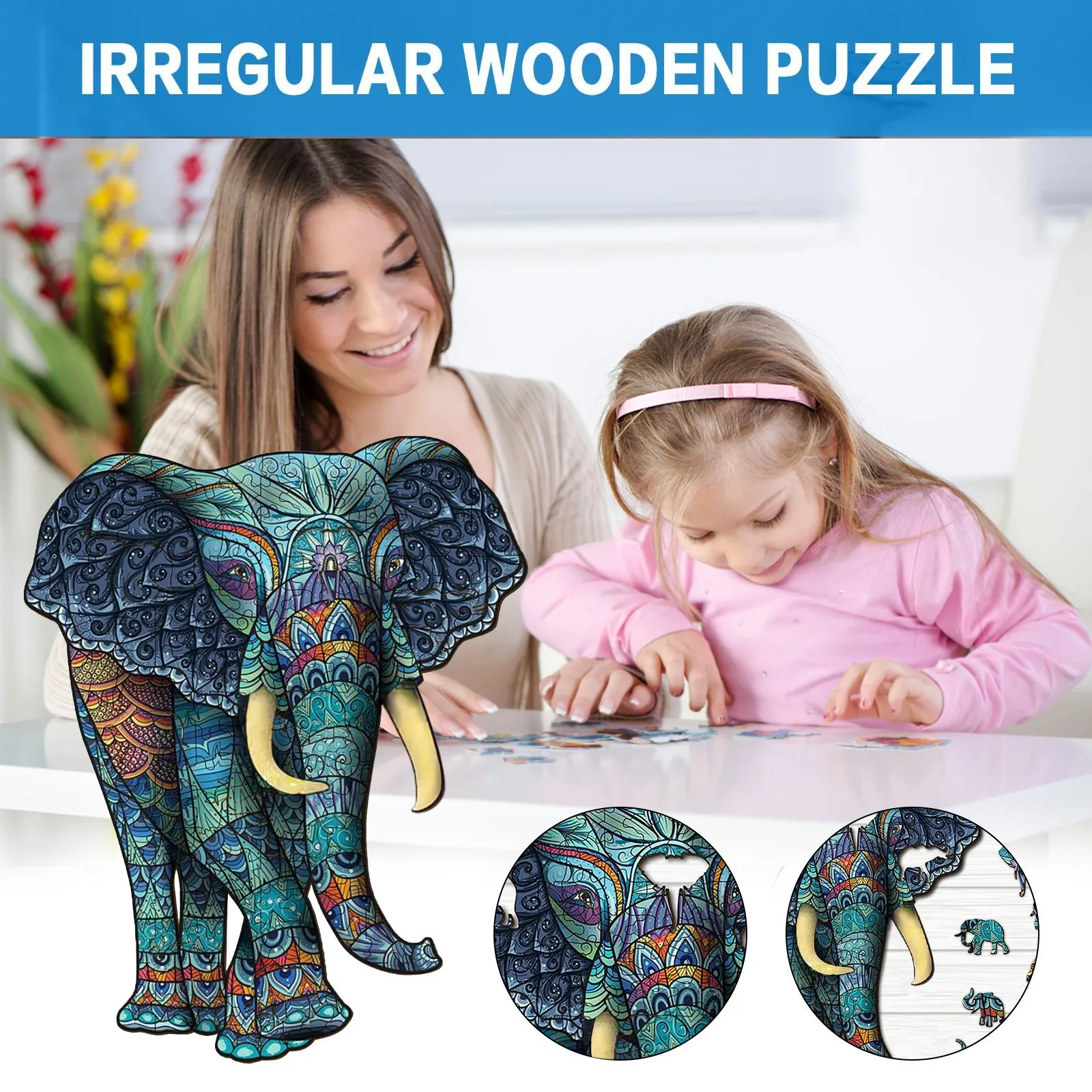 3D Wooden Puzzle Baby jouet enfant Elephant Tribal Wooden Puzzle Unique Shape Pieces Animal for Adults Kids juegos de mesa
3D Wooden Puzzle Baby jouet enfant Elephant Tribal Wooden Puzzle Unique Shape Pieces Animal for Adults Kids juegos de mesa
