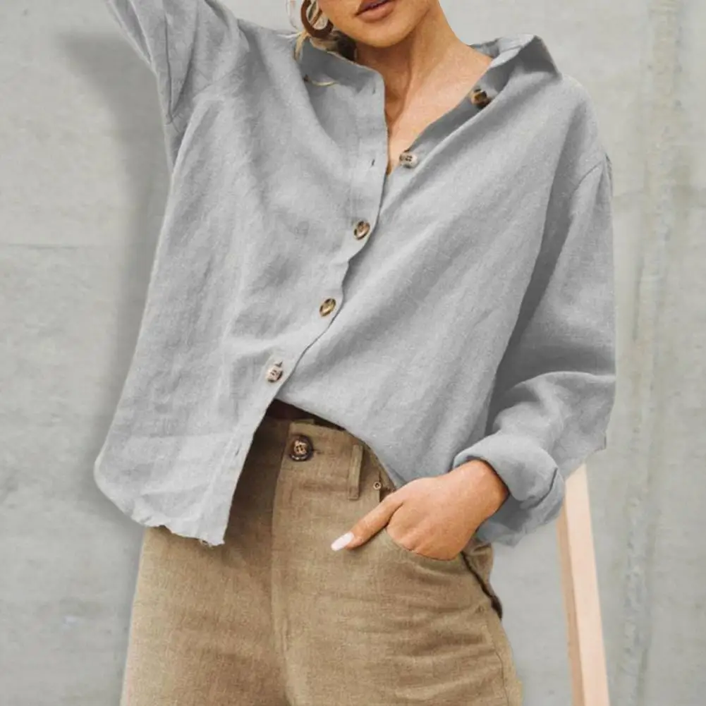 Trendy Office Lady Shirt Soft Long Sleeve Cotton Blend Office Lady Commuting Button Up Shirt Costume Women Blouse Comfortable
Trendy Office Lady Shirt Soft Long Sleeve Cotton Blend Office Lady Commuting Button Up Shirt Costume Women Blouse Comfortable