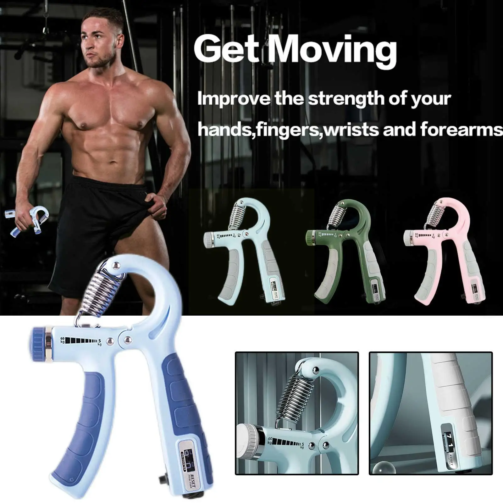 Adjustable Counting Grip Portable Heavy Gripper Fitness Wrist Grip Training Increase Equipment For Hand Arm Training 4 Colo D5h3
Adjustable Counting Grip Portable Heavy Gripper Fitness Wrist Grip Training Increase Equipment For Hand Arm Training 4 Colo D5h3