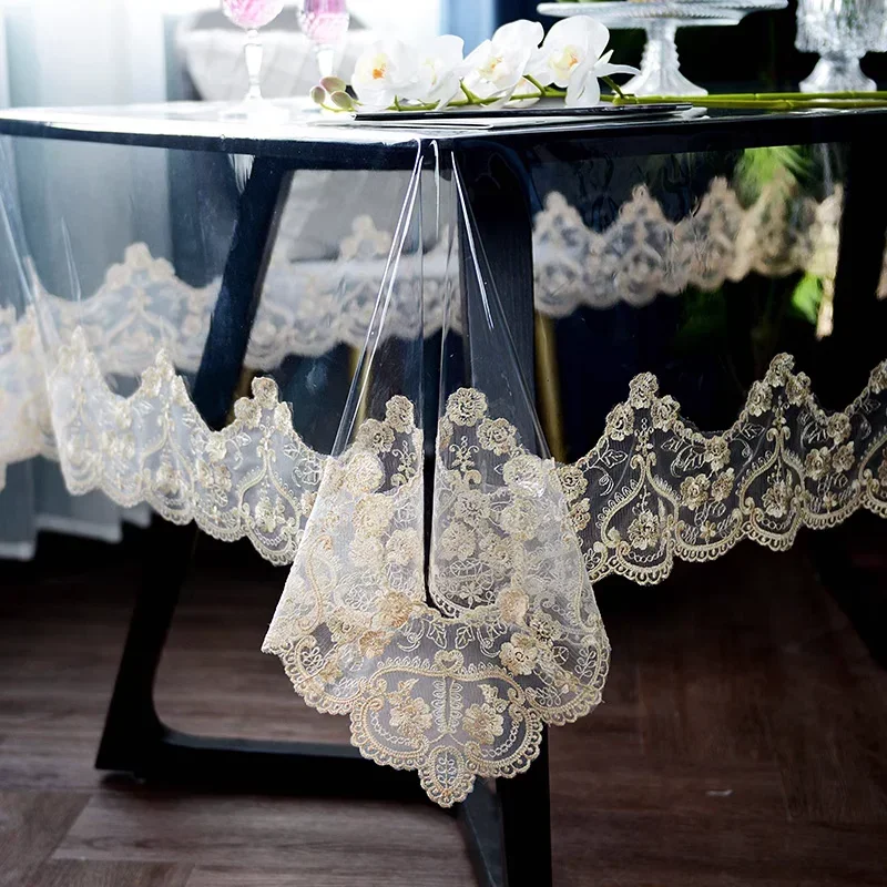 Modern Fashion Transparent Soft Glass Table cloth Handmade Lace Tablecloth Waterproof Oil Resistant Anti Scalding Table Cover
Modern Fashion Transparent Soft Glass Table cloth Handmade Lace Tablecloth Waterproof Oil Resistant Anti Scalding Table Cover