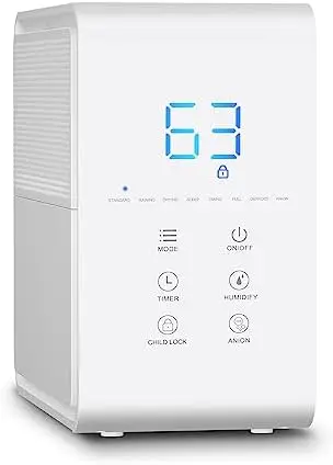 

Pints 1,500 Sq. Ft. Home Dehumidifier for Large Room, Basement with Drain Hose, Auto Shut off, Reusable Filter for Bedroom, Bath