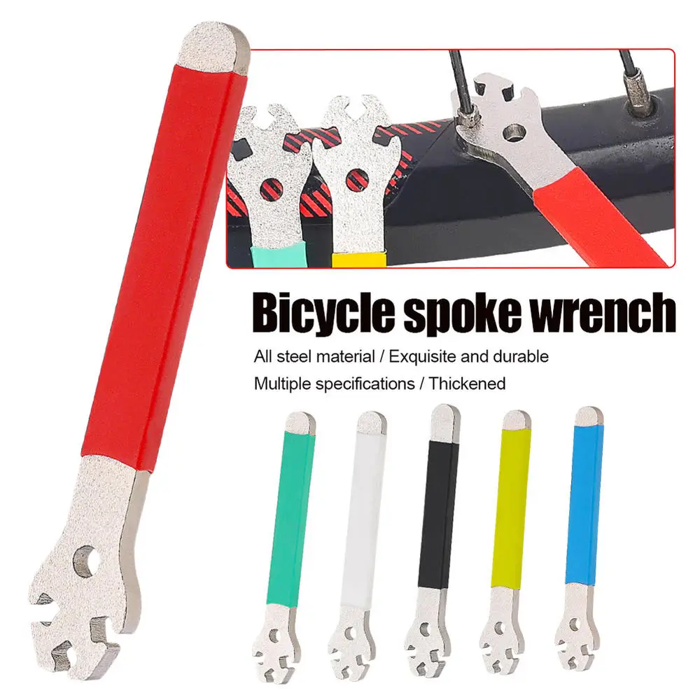 

1 Pack Bicycle Spoke Wrench Mountain Metal Bicycle Rim Tensioner Adjustment Correction Mount Spoke Cap Bicycle Repair Tools