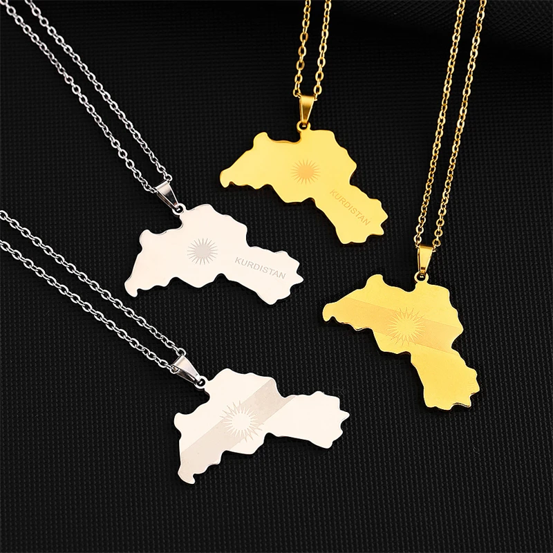 Creative Kurdistan Map Necklace For Women Men Chains Gold Color Kurdistan Flag Map Pendants Necklace Stainless Steel Jewelry
Creative Kurdistan Map Necklace For Women Men Chains Gold Color Kurdistan Flag Map Pendants Necklace Stainless Steel Jewelry