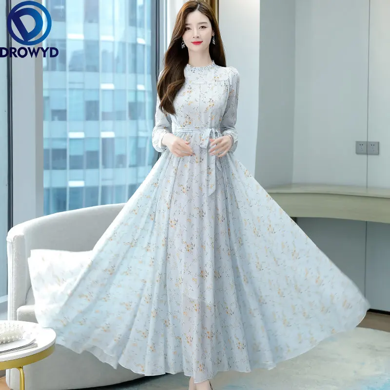 Beach Wind Chiffon Maxi Dresses for Women Casual Spring Elegant Floral Dress Long Sleeve Tunics Vintage Vestidos De Fiesta 2023
Beach Wind Chiffon Maxi Dresses for Women Casual Spring Elegant Floral Dress Long Sleeve Tunics Vintage Vestidos De Fiesta 2023