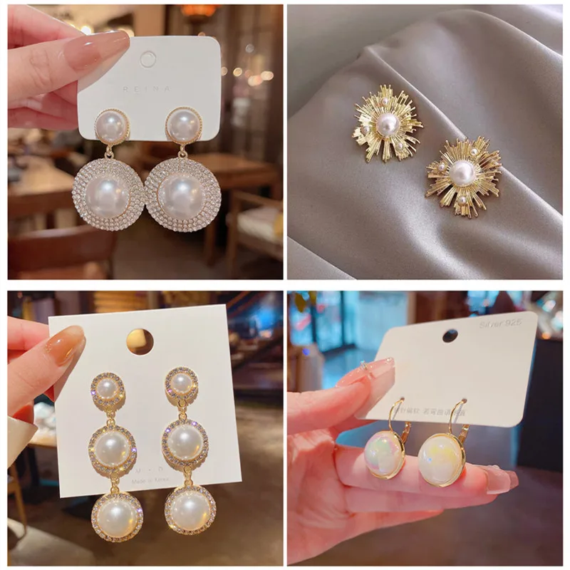 Korean Big Round Simulated Pearl Stud Earrings For Women Etrendy New Classic Elegant Gold Color Earings Fashion Jewelry
Korean Big Round Simulated Pearl Stud Earrings For Women Etrendy New Classic Elegant Gold Color Earings Fashion Jewelry